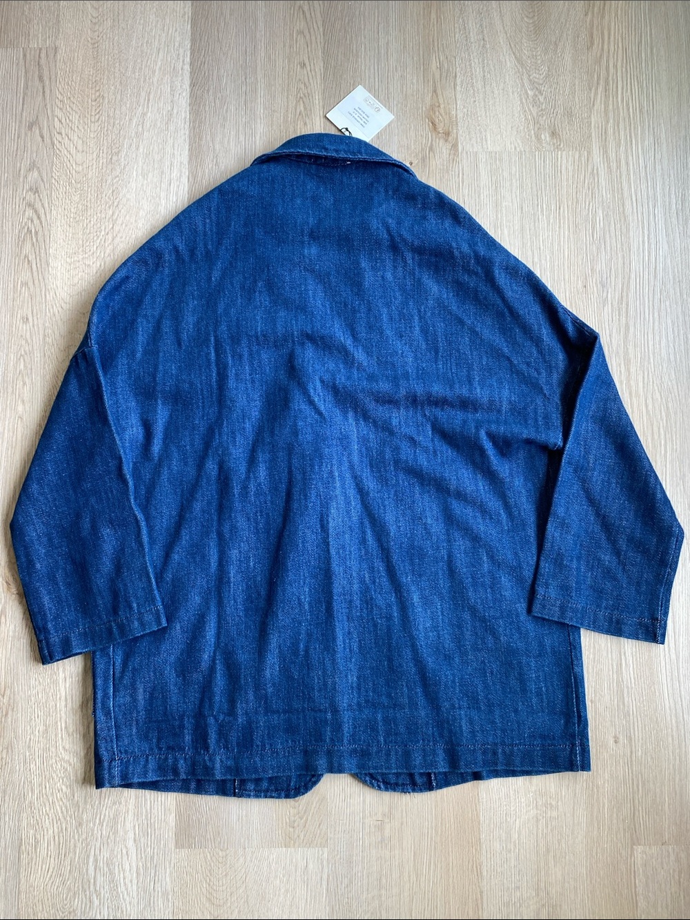 Vanessa Milano Italy Denim Oversized Blazer Jacket 100% Cotton S - Picture 9 of 13
